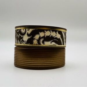 Vintage Avon Brocade Cream Sachet Jar 0.66 oz Decorative Container